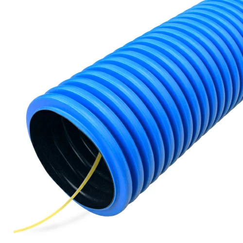 Труба гофрированная двустенная ПНД гибкая тип 450 (SN12) с/з синяя d90 мм (50м/уп) Промрукав