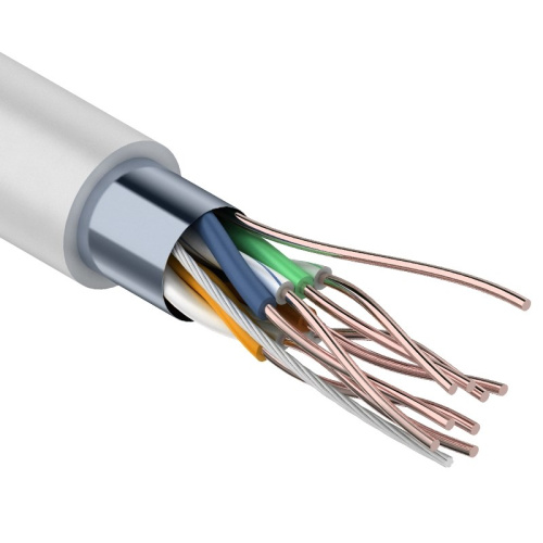 Кабель витая пара F/UTP, CAT5e, PVC, 4PR, 24AWG, внутренний, серый, бухта 305 м REXANT