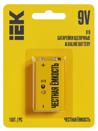 Батарейка щелоч. Alkaline 6LR61 9V (1шт/блистер) IEK