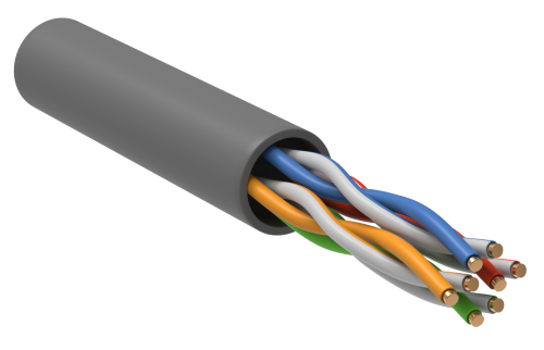 Витая пара U/UTP 5E 4х2х24AWG PVC серый (305м) РФ/С ITK