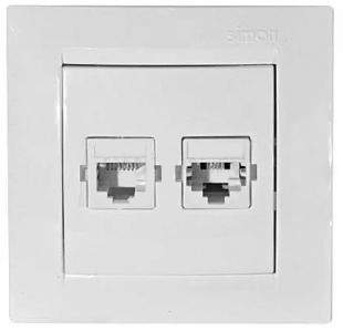 Розетка комп/телеф под коннектор RG-45/RG-11 Бел.