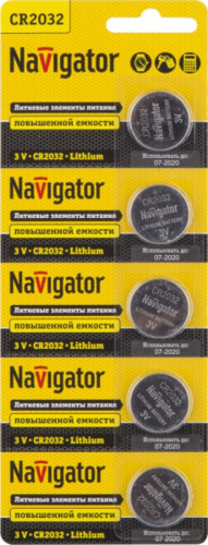 Элемент питания Navigator 94765NBT-CR2032-BP5