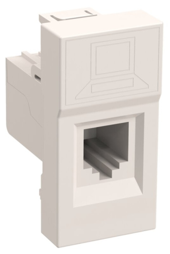 Розетка компьютерная RJ-45 UTP кат.5e (на 1 модуль) ПРАЙМЕР белая РКИ-10-00-П IEK