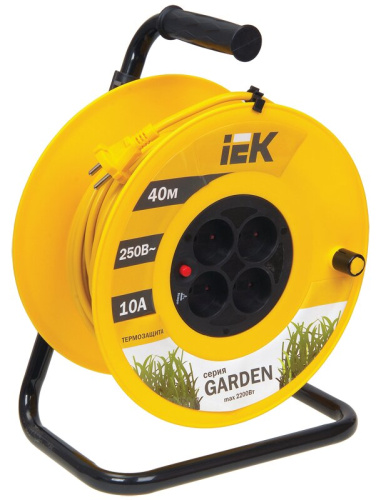 Катушка УК40 с т/з 4 места 2P/40м 2х1,0 мм2 "Garden"