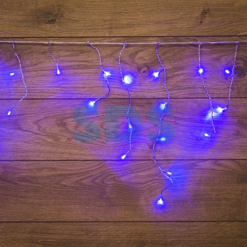 Гирлянда Айсикл (бахрома) светодиодный, 1, 8 х 0, 5 м, прозрачный провод, 230 В, диоды синие